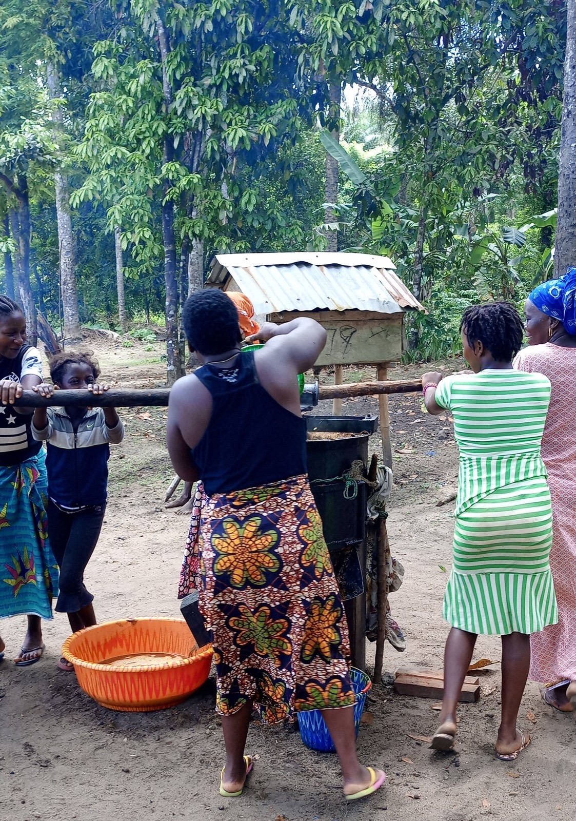 Donated palm oil processing machine